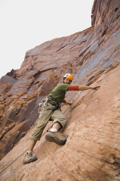 Man rock climbing. Date : 2007
