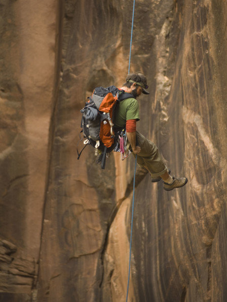 Man canyon rappelling. Date : 2007
