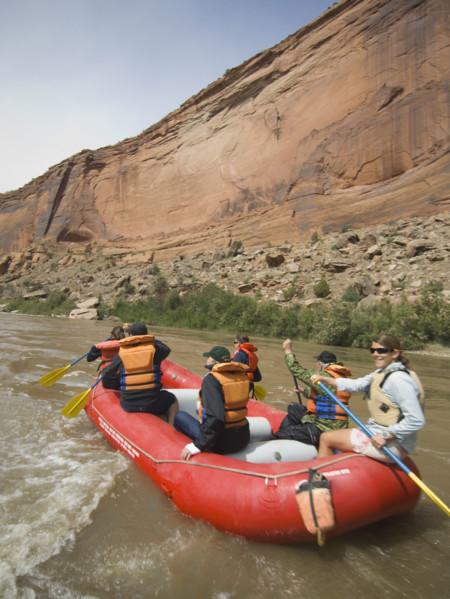 Group of people river rafting. Date : 2007