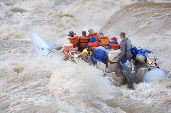 People white water rafting, Colorado River, Moab, Utah, United States. Date : 2007