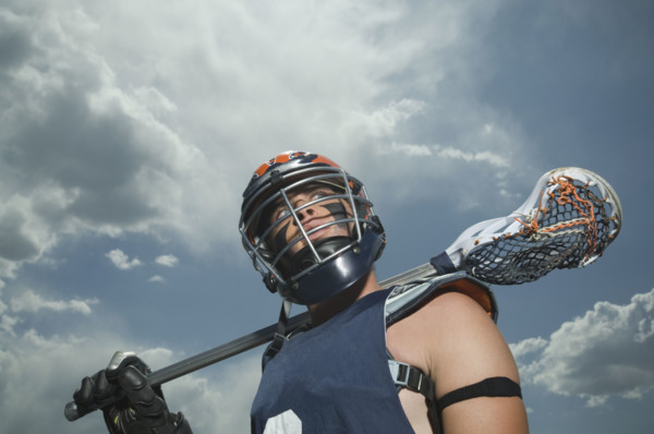 Low angle view of jai-alai player. Date : 2007