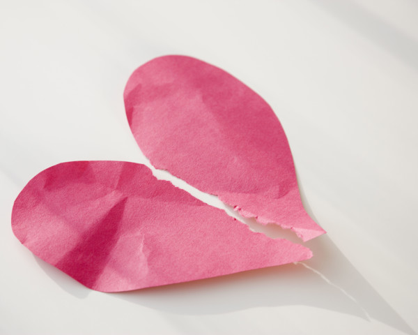 Paper heart ripped in half. Date : 2008