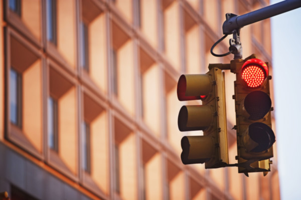 Close up of traffic light, New York City, New York, United States. Date : 2008