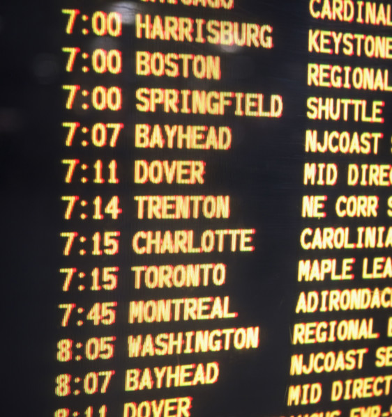 Close up of transportation time table, New York, United States. Date : 2008