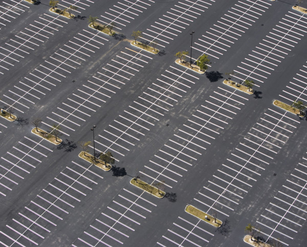 aerial view of parking lot, spaces. Date : 2008