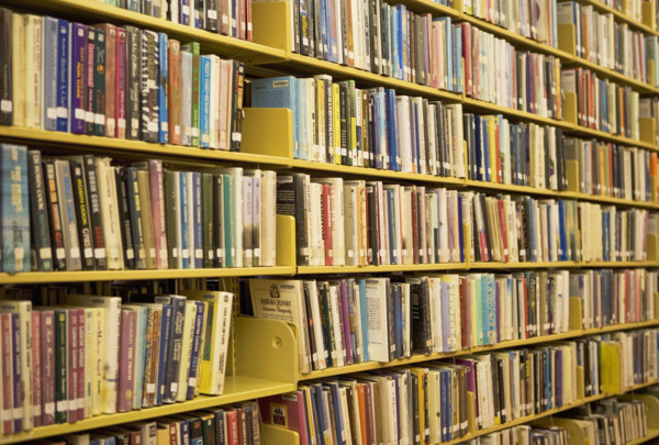 books on library shelves. Date : 2008