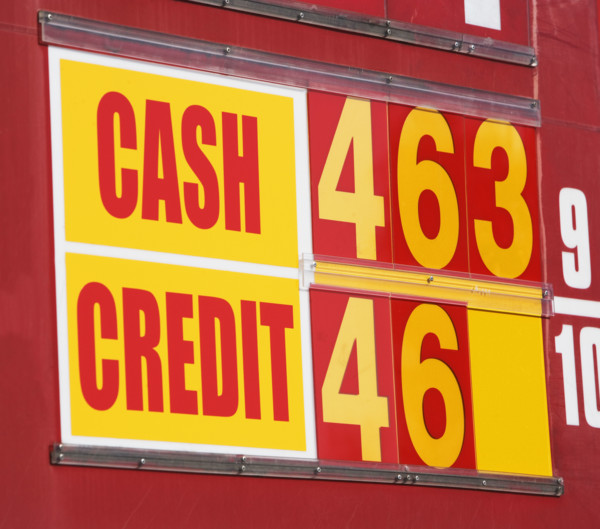 Close up of gas station sign. Date : 2008