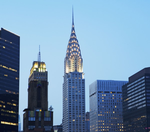 Urban buildings at night. Date : 2008
