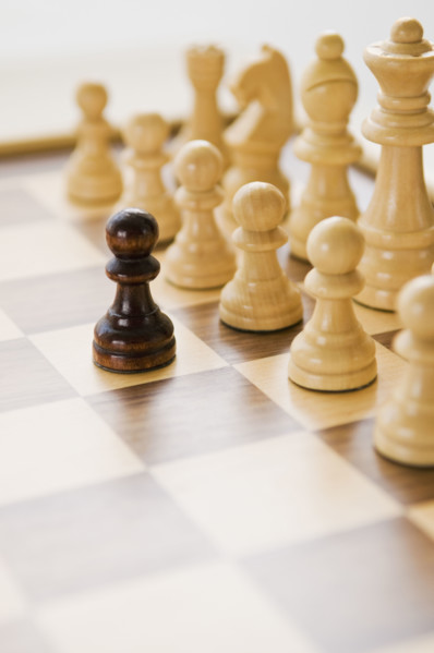 Chess pieces on chessboard. Date : 2008