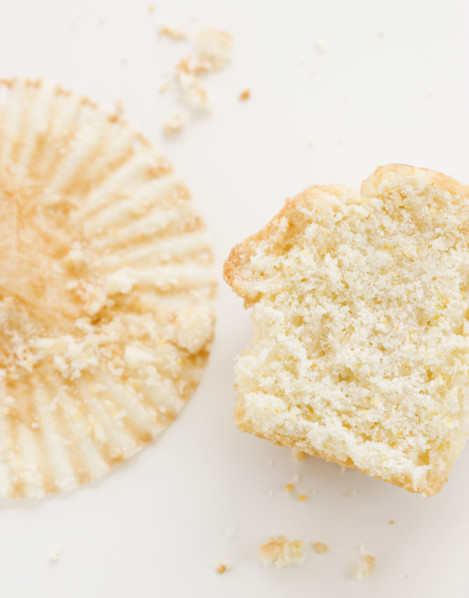 Close up of half eaten muffin and wrapper. Date : 2008
