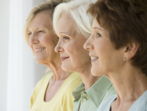 Senior women in a row.
