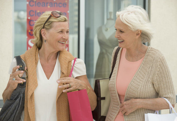 Senior woman shopping.