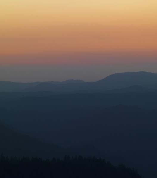 View of sunset over mountain range. Date : 2008