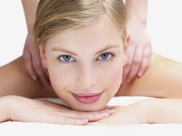 Young woman getting massage. Date : 2008
