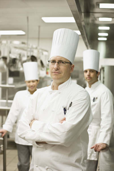 Professional chefs in uniforms. Date : 2008