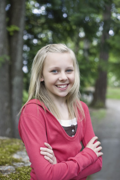 Portrait of girl in park. Date : 2008