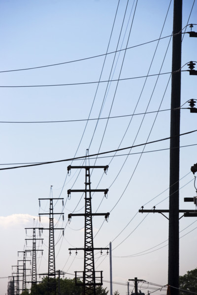 Electricity pylons. Date : 2008