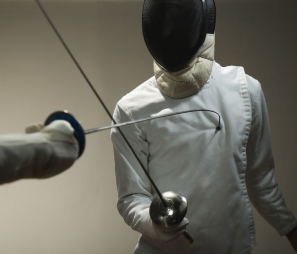 Two men fencing. Date : 2008