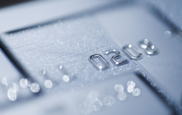 Close up of numbers on credit card.