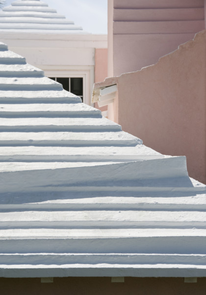 Rain collecting rooftop in Bermuda.