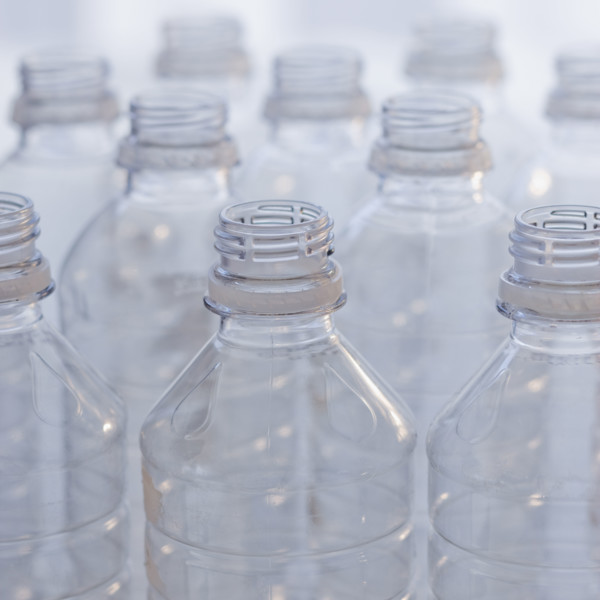 Plastic water bottles.