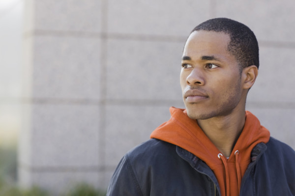 Portrait of young man looking pensive. Date : 2008