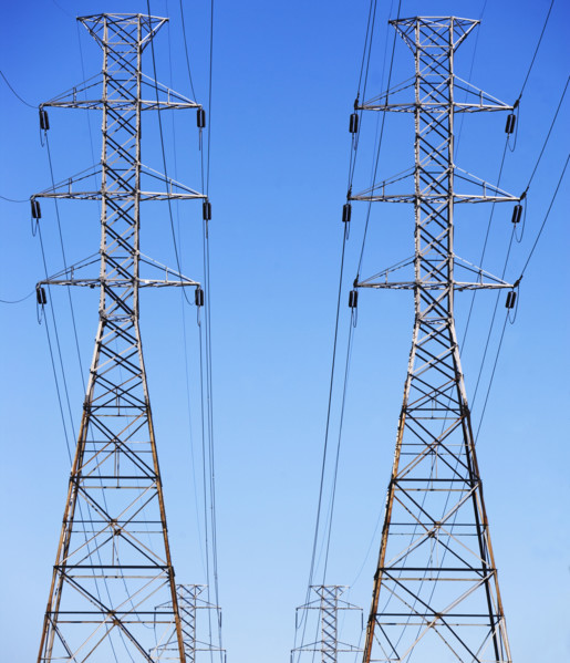 Electricity pylons. Date: 2008