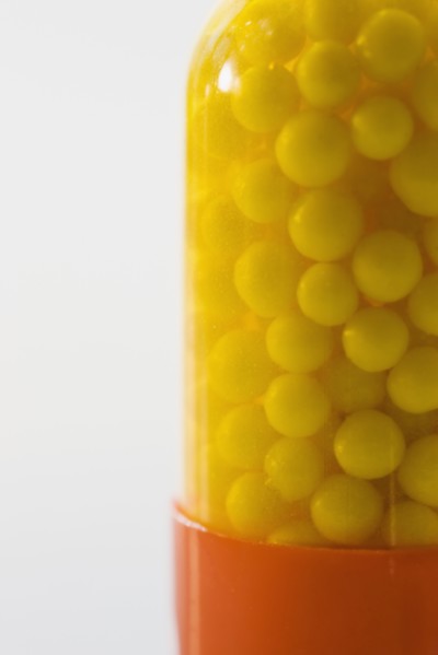Close up of medicine capsule.
