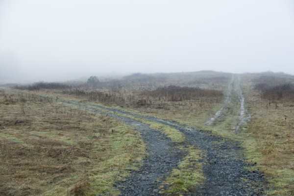 Remote dirt crossroads.