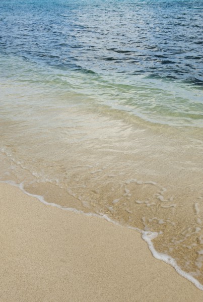 Beach and clear ocean water.