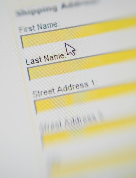 Close up of internet security form.