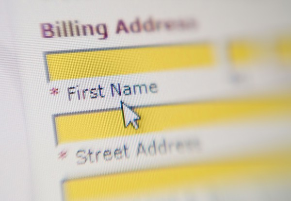 Close up of internet security form.