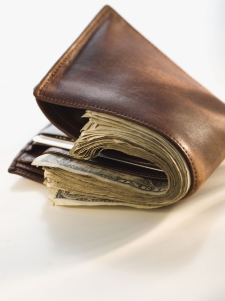 Overstuffed wallet.