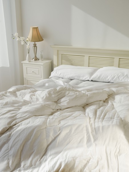 Messy bed.