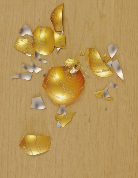 Broken Christmas ornament.