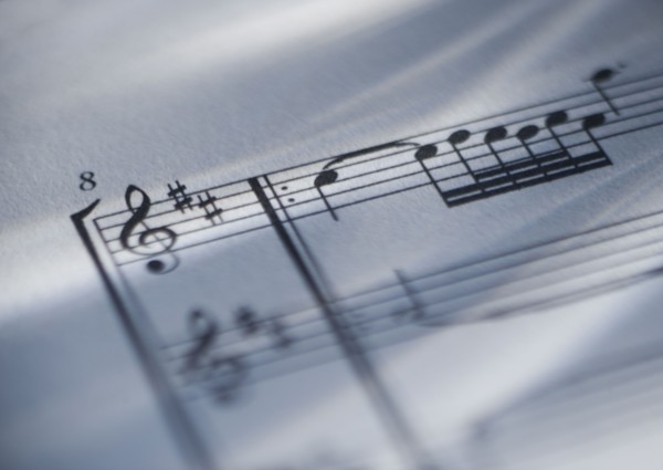 Close up of sheet music.