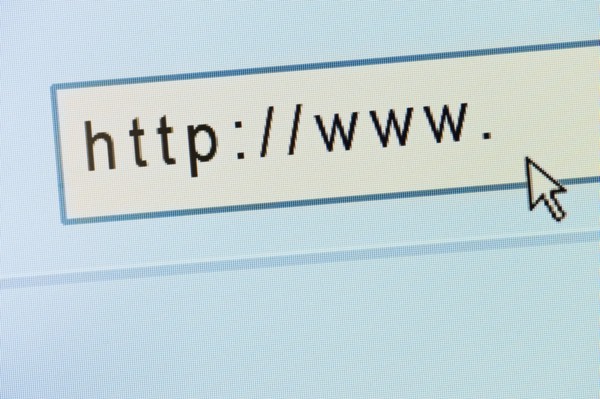 Close up of web address.