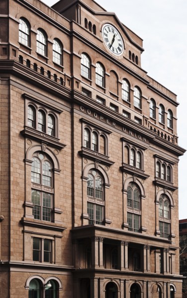 Cooper Union Building exterior, New York City, New York, USA.