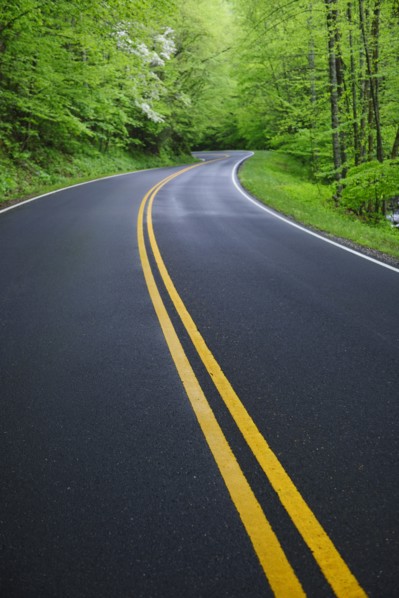 A scenic and empty road.