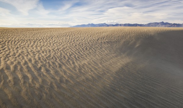 Sand dunes in the desert.