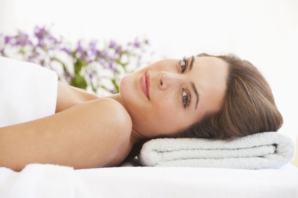 A woman at a spa