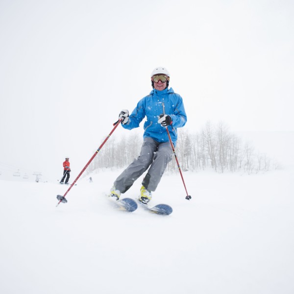 A downhill skier
