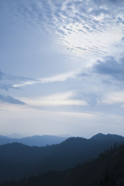 Mountain landscape with trees.