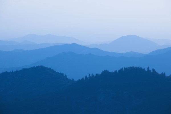 Mountain landscape with trees.