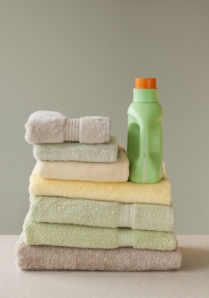 Towels and laundry detergent.