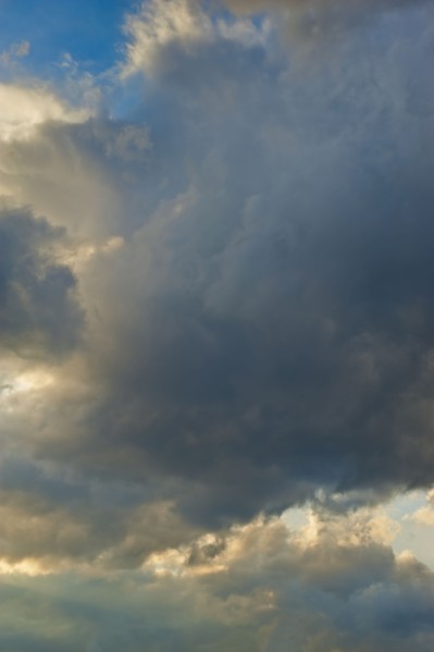 Dark clouds in the sky.