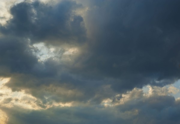 Dark clouds in the sky.