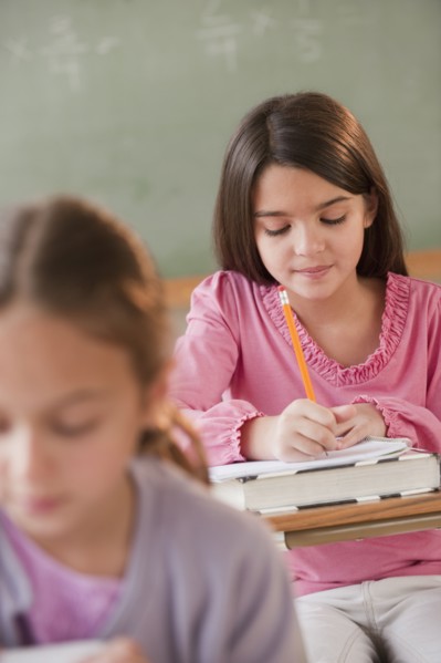 Students in a classroom.