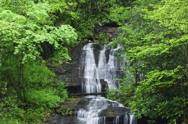 A scenic waterfall