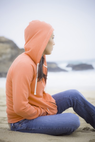 A woman at the beach